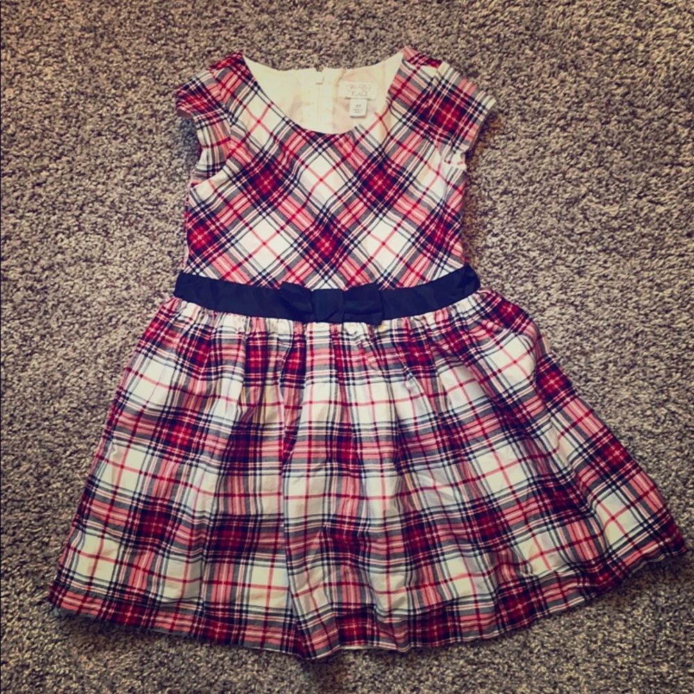 Plaid red and black dress